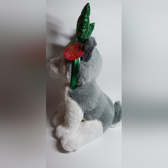 Plush Husky with Removable Tree Headband FAO Schwarz - Picture 3 of 5